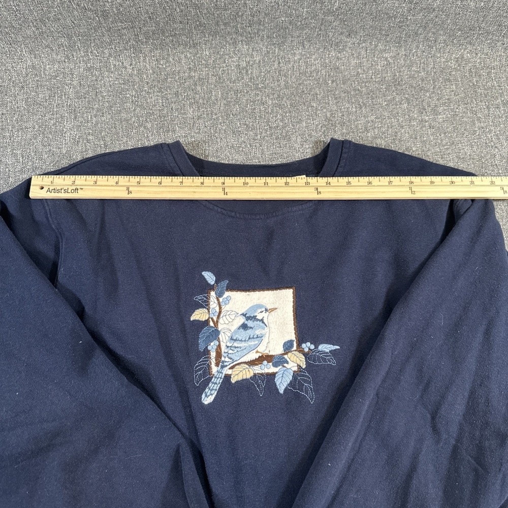 Vintage Penmans Plus Bird Embroidered Crewneck Sweatshirt Womens 3X Blue - Picture 4 of 7